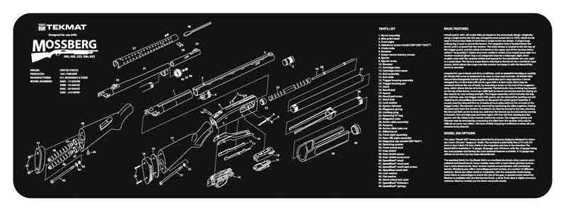 TEKMAT ARMORERS BENCH MAT - 12"X36" MOSSBERG 500 SHOTGUN