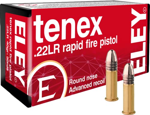 ELEY TENEX RAPID FIRE PISTOL - 22LR 40GR RN 50RD 100BX/CS