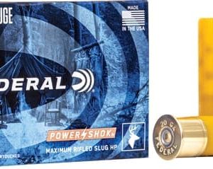FEDERAL POWER SHOK 20GA 2.75" - 4/5OZ RIFLED SLUG 5RD 50BX/CS