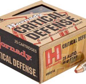 HORNADY CRITICAL DEFENSE - 25 ACP 35GR FTX 25RD 10BX/CS