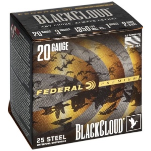 FEDERAL BLACK CLOUD 20GA 3" - 1OZ #2 1350FPS 25RD 10BX/CS