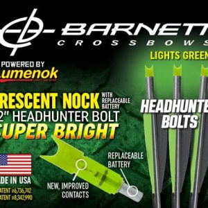 LUMENOK XBOW ARROW 22" BARNETT - HEADHUNTER GREEN CRESCENT 3PK