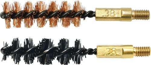 OTIS BORE BRUSH .38 CAL 2-PK - 1-NYLON 1-BRONZE 8-32 THREAD