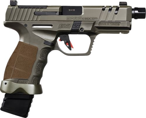 SAR SAR9 COMPACT SOCOM COMP 9M - 4.7" BBL 15/21 RD MAG SF GREEN