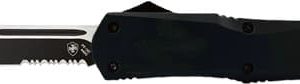 TEMPLAR KNIFE LARGE OTF BLACK - RUBBER 3.5" BLACK TANTO SRRTD