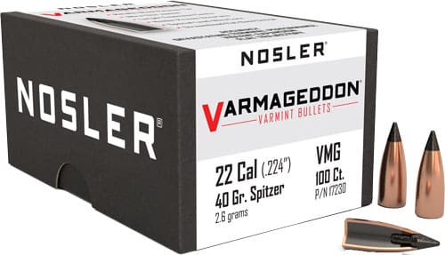 NOSLER BULLETS 22 CAL .224 - 40GR VARMAGEDDON TIPPED 100CT