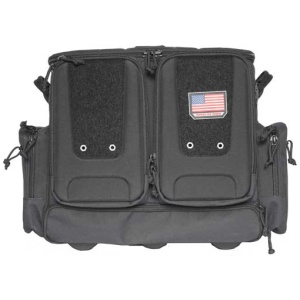 GPS TACTICAL ROLLING RANGE BAG - HOLDS 10 HANDGUNS BLACK NYLON