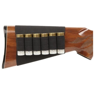 BULLDOG SHOTGUN STOCK SLEEVE - HOLDS 6 SHELLS BLACK NYLON