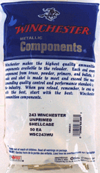 WINCHESTER UNPRIMED CASES 243 - WIN 50 PACK 20PK/CS