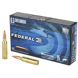 Federal 6.5 Creedmoor Ammunition Varmint & Predator V65CRDVM95 95 Grain V-Max 20 Rounds
