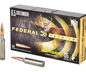 Federal 6.5 Creedmoor Ammunition P65CRDBCH1 135 Grain Berger Hybrid Hunter 20 Rounds