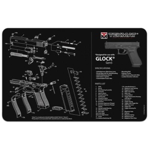 TEKMAT ARMORERS BENCH MAT - 11"x17" FOR GLOCK G5 BLACK