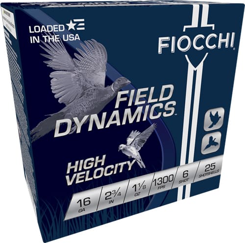 FIOCCHI 16GA 2.75" 1-1/8OZ #6 - 1300FPS 25RD 10BX/CS