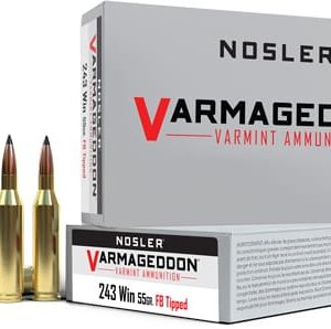 NOSLER VARMAGEDDON 243 WIN - 55GR FBT 20RD 10BX/CS