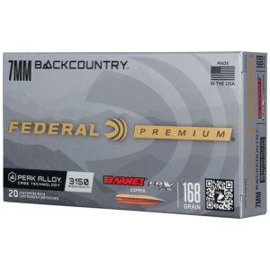 FEDERAL 7MM BC 168GR BARNES - LRX COPPER 20RD 10BX/CS