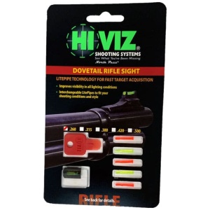 HIVIZ RIFLE FRONT SIGHT FOR - 3/8" DOVETAIL .260"