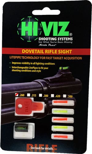 HIVIZ RIFLE FRONT SIGHT FOR - 3/8" DOVETAIL .260"