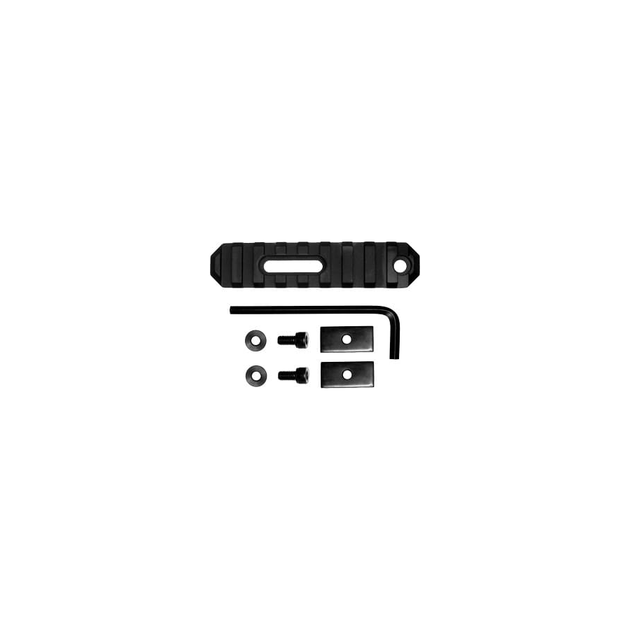 GROVTEC RAIL SECTION STOCK AR - 3.8" 9 SLOT ALUMINUM BLACK - Image 2