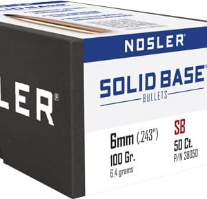 NOSLER BULLETS 6MM .243 - 100GR SOLID BASE SP 50CT