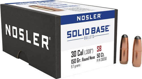 NOSLER BULLETS 30 CAL .284 - 150GR SOLID BASE RN 50CT