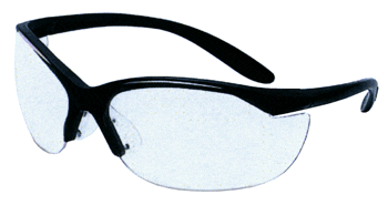 HOWARD LEIGHT VAPOR II GLASSES - BLACK FRAME/CLEAR LENS