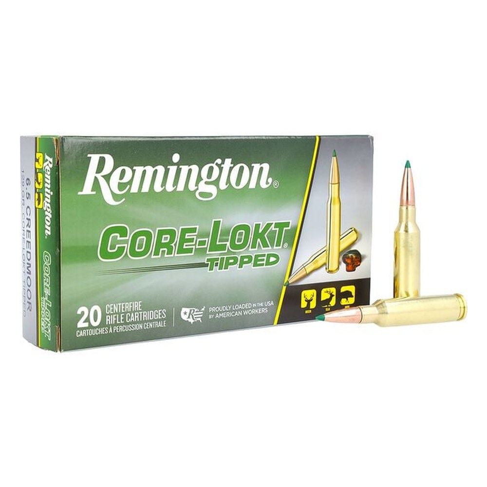 Remington 6.5mm Creedmoor Ammunition Core-Lokt RT65CR1 129 Grain Core-Lokt Ballistic Tip 20 Rounds