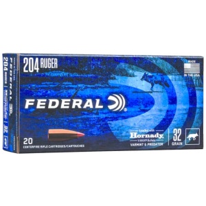 FEDERAL 204 RUGER 32GR V-MAX - 20RD 10BX/CS