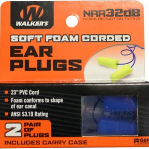 WALKERS EAR PLUGS PVC CORDED - FOAM 32dB YELLOW/BLUE 2PAIR