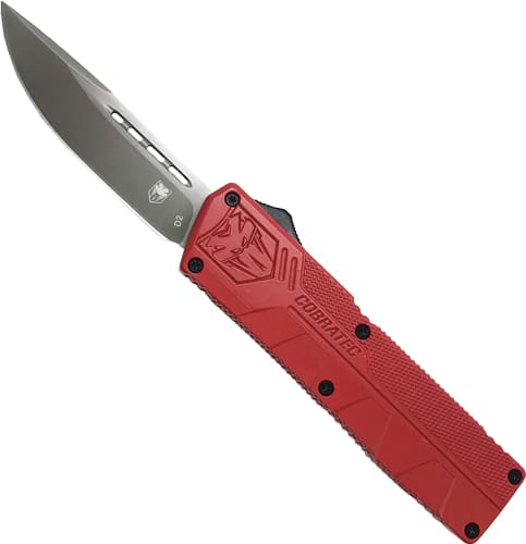 COBRATEC LIGHTWEIGHT OTF - RED 3.25" DROP POINT