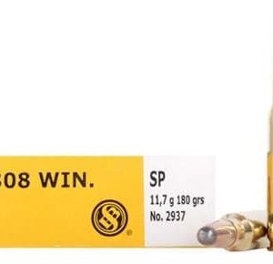 Sellier & Bellot Ammunition 308 Winchester 180 Grain Semi-Jacketed Soft Point SB308C 20 Rounds