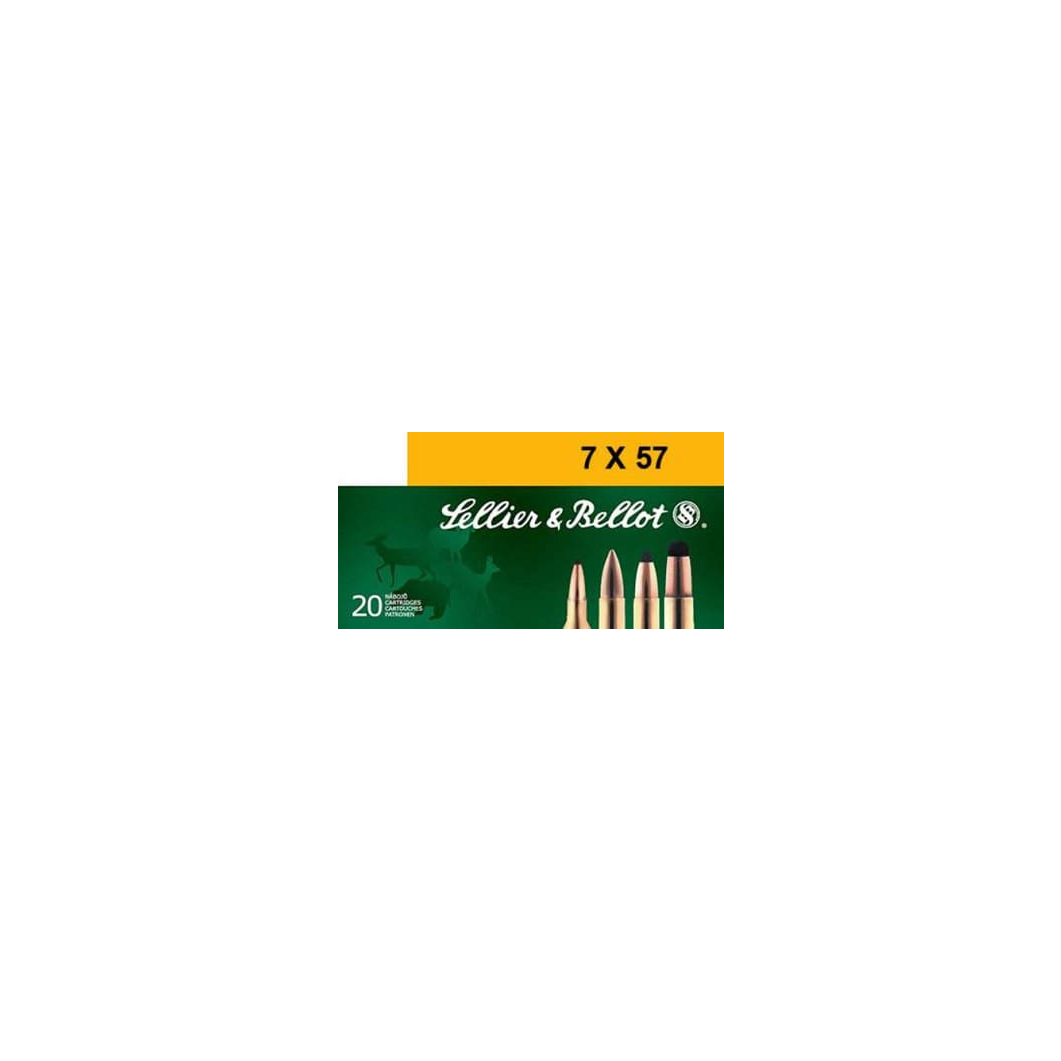 Sellier & Bellot 7X57mm Mauser Ammunition SB757B 140 Grain Soft Point 20 Rounds - Image 2