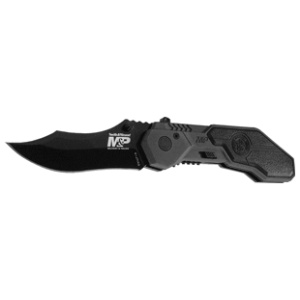 S&W KNIFE M&P SPRING ASSIST - 2.9" S/S BLACKENED ALUMINUM