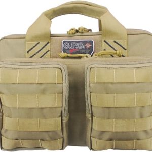 GPS QUAD+2 PISTOL CASE - W/2-REMOVABLE POUCHES TAN