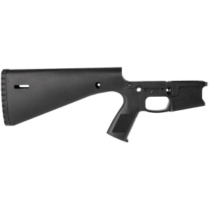 Wraithworks WARP-15 Polymer Stripped AR15 Lower Receiver - Black | Integral Buttstock & Pistol Grip | Trap Door Buttplate