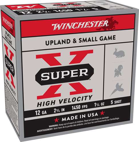 WINCHESTER 12 GA 2-3/4" #5 SUPER-X  HS HIGH VELOCITY 1-1/4 OZ 25 RD/BX 10 BX/CS