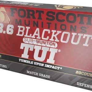 FORT SCOTT 8.6 BLACK OUT 285GR SUB SONIC 20RD BOX 10 BOXES PER CASE