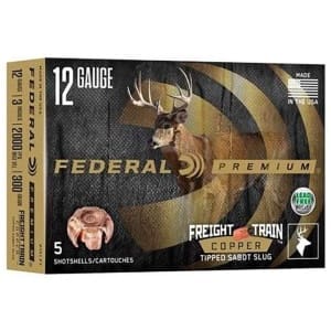 FEDERAL 12GA 3"  300GR FREIGHT TRAIN COPPER SABOT SLUG 5 RD/BX 10 BX/CS