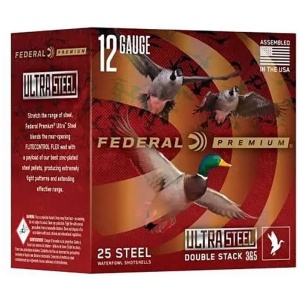 FEDERAL 12GA 3” 1 1/4OZ BB & 2  1450 FPS "ULTRA STEEL" 25 RD/BX 10 BX/CS