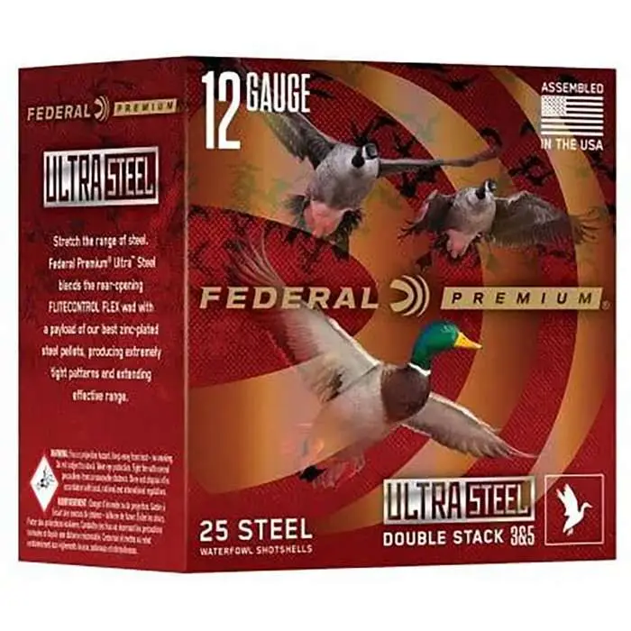 FEDERAL 12GA 3” 1 1/4OZ 2 & 4 1450 FPS "ULTRA STEEL" 25 RD/BX 10 BX/CS