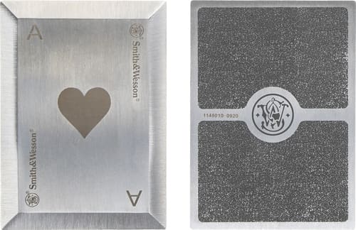 S&W BULLSEYE THROWING CARDS - 4-PACK SS LASER ETCHED W/SHTH