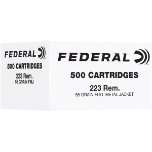 FEDERAL 223 REM 55GR FMJ 500RD/BX 2BX/CS