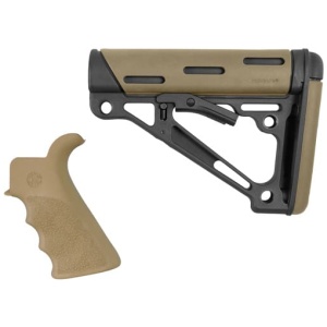 HOGUE AR-15 GRIP & OVERMOLDED - COLLAPSIBLE STK COMMERCIAL FDE
