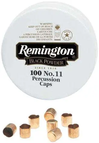 REMINGTON PERCUSSION CAP #11 100/TIN 100 RD/BX 50 BX/CS