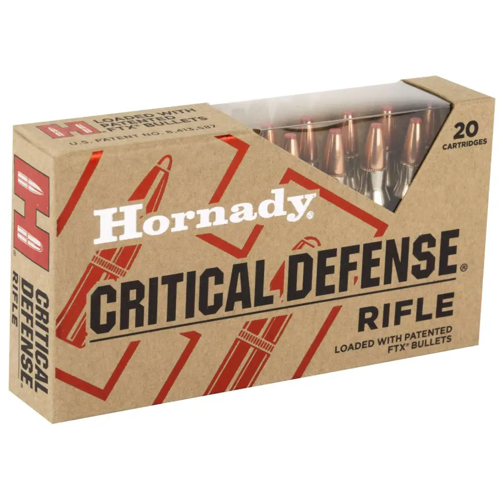 HORNADY CRITICAL DEFENSE 223 REM 55GR FTX 20RD BX 200RD CASE