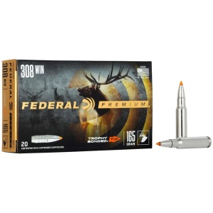 FEDERAL 308 WIN 165GR TROPHY BONDED TIP 20 RD/BX 10 BX/CS