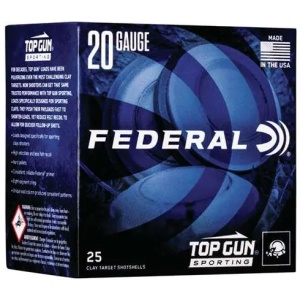 FEDERAL TOP GUN 20GA 2 3/4" 7/8OZ 1,250 FPS 7.5 25 RD/BX 10 BX/CS