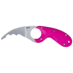 CRKT BEAR CLAW 2.39" PINK W/ - VEFF SERRATIONS BELT CLIP