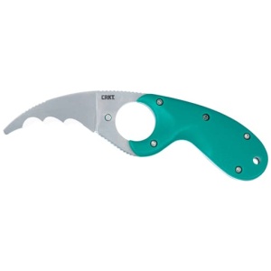 CRKT BEAR CLAW 2.39" GREEN W/ - VEFF SERRATIONS BELT CLIP