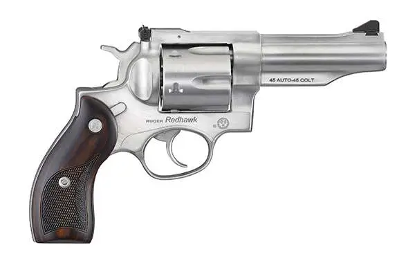 RUGER REDHWK 45ACP REV 4.2" STS LSRD WOOD GRP FO ADJ SGHT