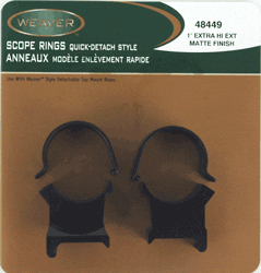 WEAVER RINGS DETACHABLE TOP - MOUNT EXTENSION 1" X-HIGH BLK